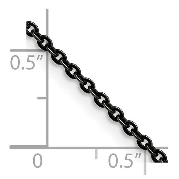 2.7mm Stainless Steel Antiqued Cable Chain Necklace, 18 Inch - Picture 2 of 5